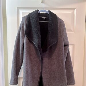 Black and grey polar vest